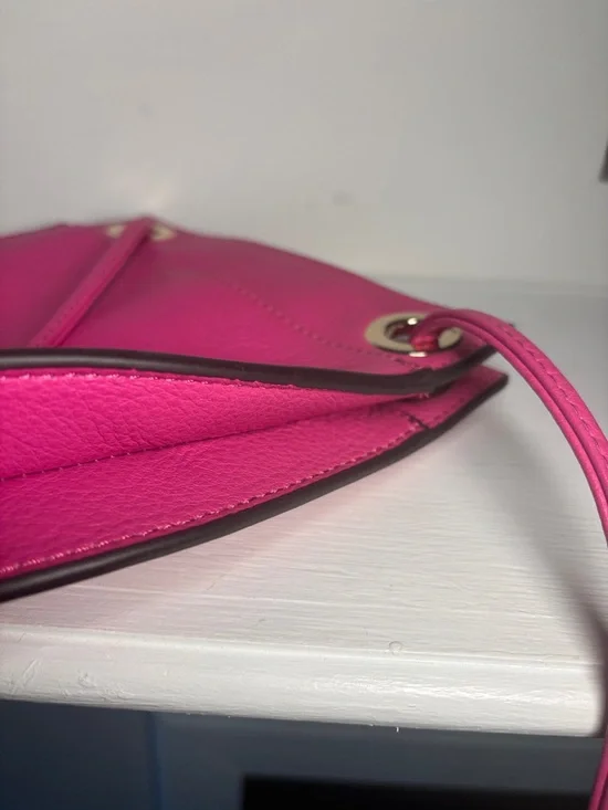 Vince Camuto Vibrant Pink Pebbled Leather Crossbody - Picture 9 of 12